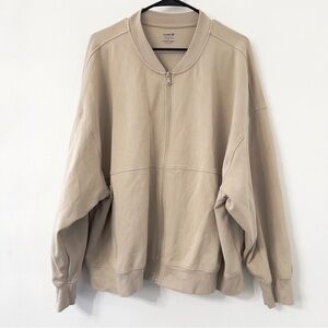 Old Navy Active Dynamic Fleece Jacket 3X Plus Size Beige Zip Up Athleisure